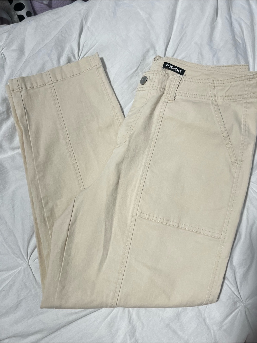 Flamingals Women Cream Jeans Large